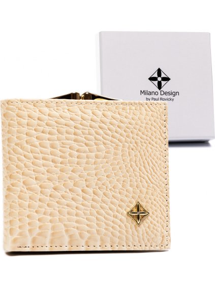 Milano Design béžová hranatá peněženka T022