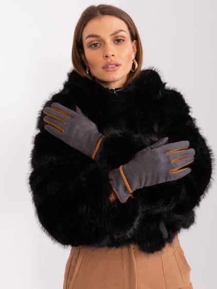 Tmavě šedé elegantní rukavice