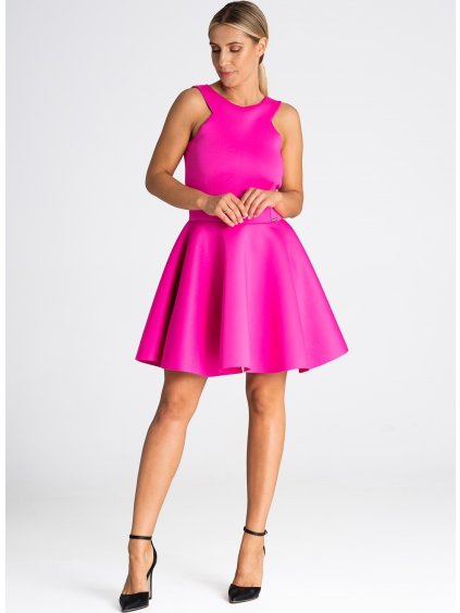 Tmavě růžové mini společenské šaty