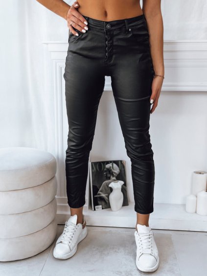 Černé koženkové kalhoty WEST