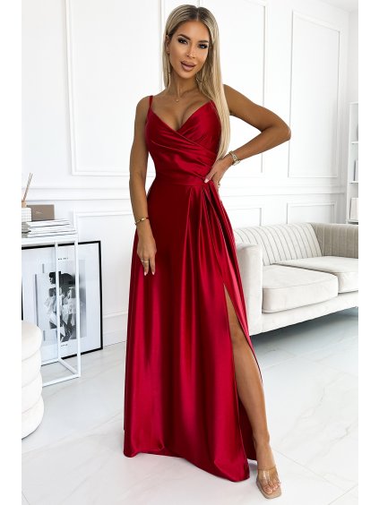 Elegantní červené maxi šaty DANIELE (Velikost S)