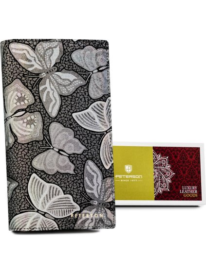 Peterson Šedá holografická peněženka na magnety Y494