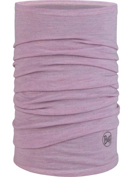 SVĚTLE RŮŽOVÝ NÁKRČNÍK BUFF MERINO MIDWEIGHT  TUBE SCARF