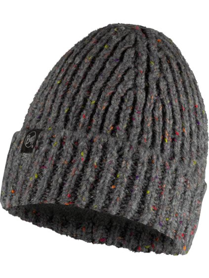 Šedá teplá čepice Buff Kim Knitted Fleece Hat Beanie