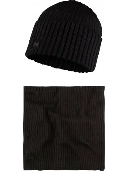 ČERNÁ ČEPICE A NÁKRČNÍK BUFF GIFT PACK SET BEANIE AND NECKWARMER