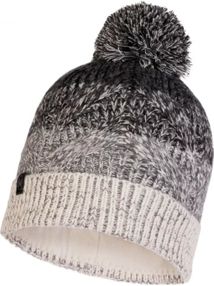 ŠEDO-BÍLÁ ČEPICE  BUFF MASHA KNITTED FLEECE HAT BEANIE