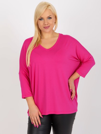 Tmavě růžová volná halenka (Velikost ONE SIZE)