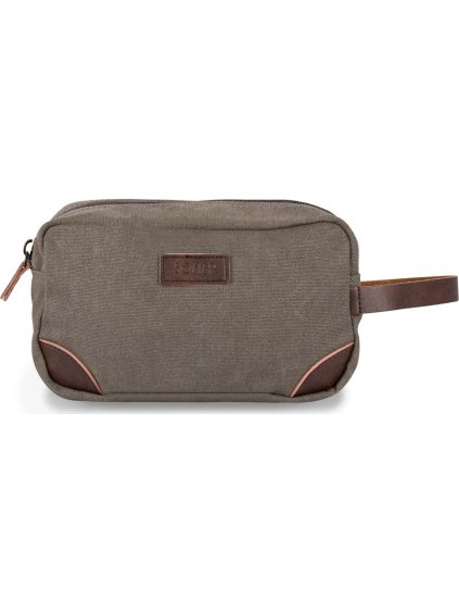 Solier tmavě hnědá pánská kosmetická taštička