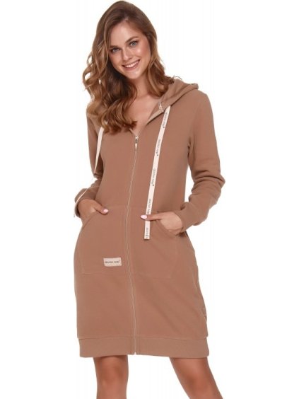 Hnědý mikinový župan z organické bavlny