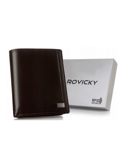 Rovicky Tmavě hnědá kožená peněženka L225