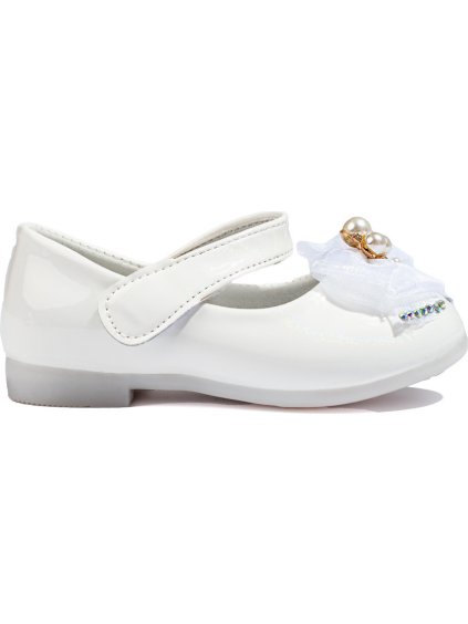 Bílé dívčí balerínky s mašlí