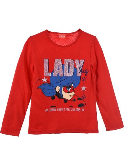 Červené dívčí tričko Ladybug and Cat Noir (Velikost 104)