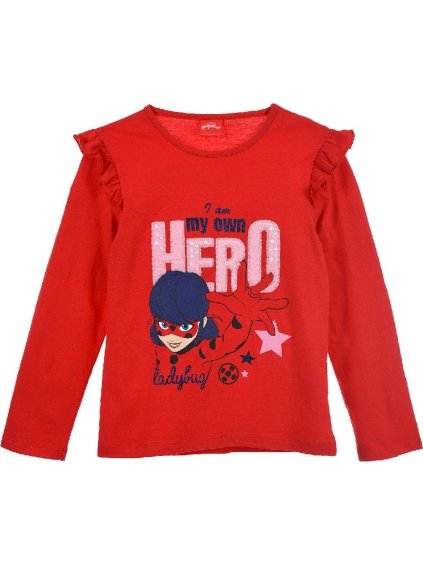 Červené dívčí tričko Ladybug