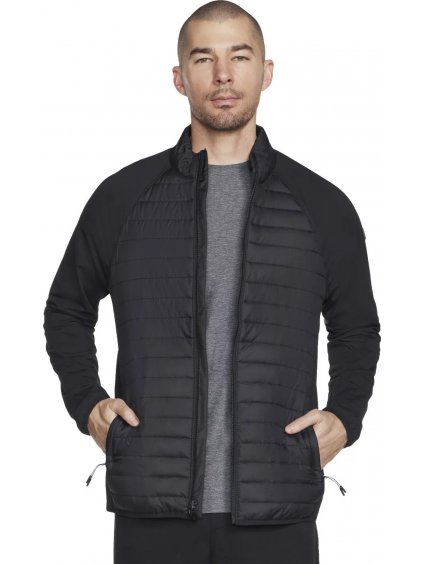 ČERNÁ PÁNSKÁ PROŠÍVANÁ BUNDA SKECHERS GO SHIELD HYBRID JACKET