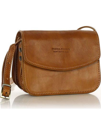 MARCO MAZZINI camel kožená taška přes rameno