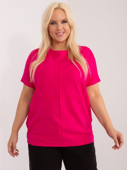 Tmavě růžové tričko s kulatým výstřihem