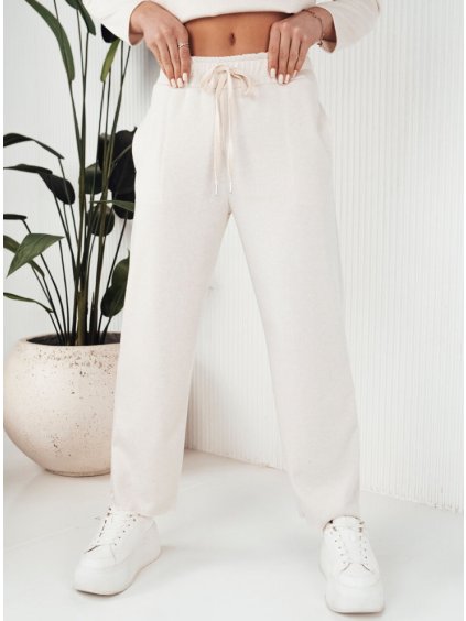 Smetanové široké kalhoty LURION