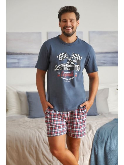 Modré pánské pyžamo Doctor Nap s potiskem formule (Velikost M)