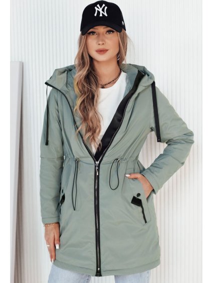 Světle zelená delší parka GROLIN