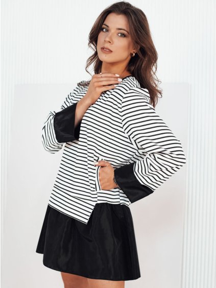 Černo-bílé pruhované mini šaty FAUCON