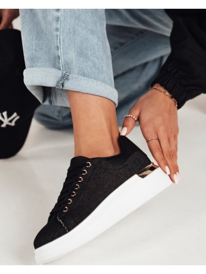 Černé stylové tenisky na platformě ALISON