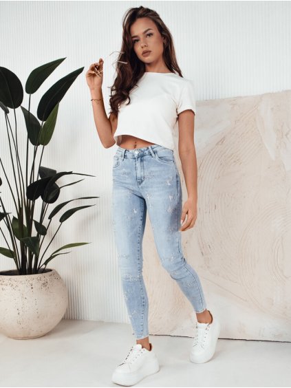 Modré džínové kalhoty se vzorem motýlů CABRELA