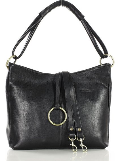 MARCO MAZZINI černá kožená taška na rameno