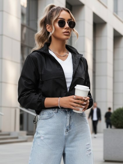 Černá krátká bunda GRAUS