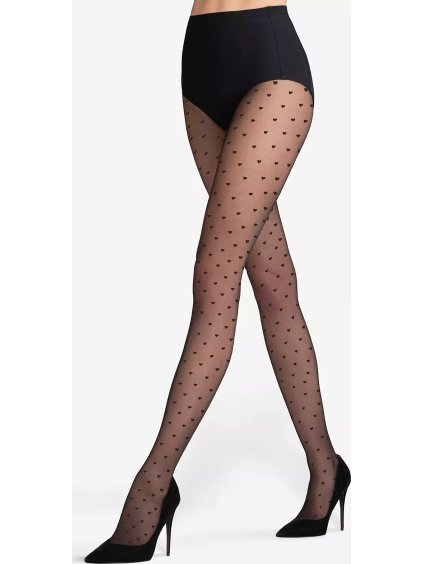 Černé vzorované plus size silonky Gatta Tiffy wz.01 20 den (Velikost XL, Barva černá)