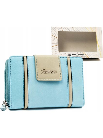 Peterson světle modrá dámská kožená peněženka Y613