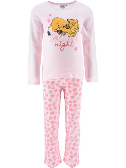 Světle růžové dívčí dlouhé pyžamo Disney The Lion King