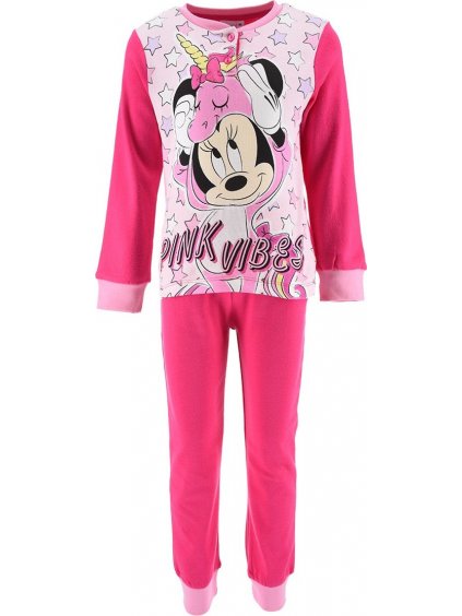 TMAVĚ RŮŽOVÉ DLOUHÉ BAVLNĚNÉ PYŽAMO DISNEY - MINNIE MOUSE