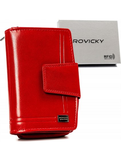 Rovicky Červená střední kožená peněženka V266