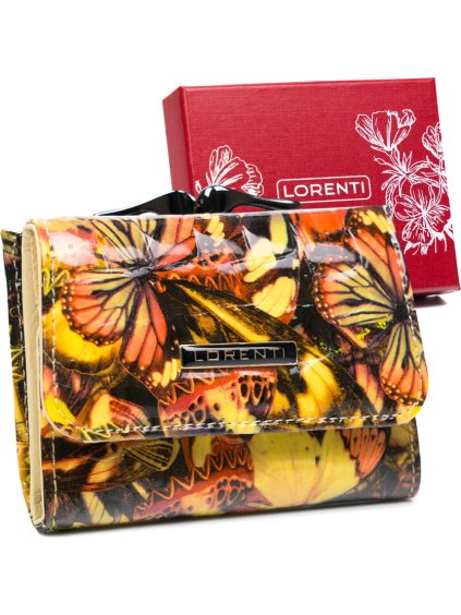 Lorenti žluto-oranžová peněženka s motýly S197