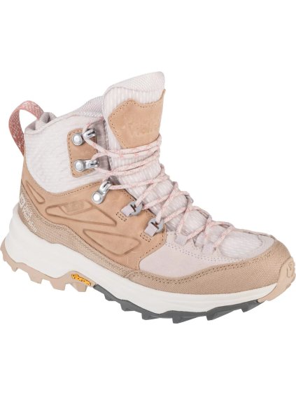 Béžové zimní turistické boty Jack Wolfskin Cyrox Texapore Mid W (Velikost 37)