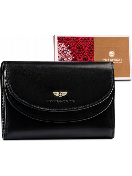 Peterson Černá středně velká dámská kožená peněženka Y422