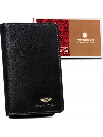 Peterson černá kožená peněženka Y410