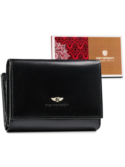 Peterson Černá středně velká dámská kožená peněženka Y360