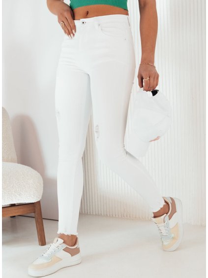 Bílé vypasované džíny BRENO