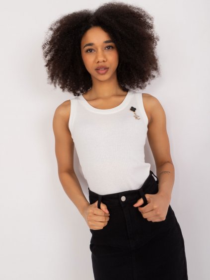 Bílý žebrovaný top