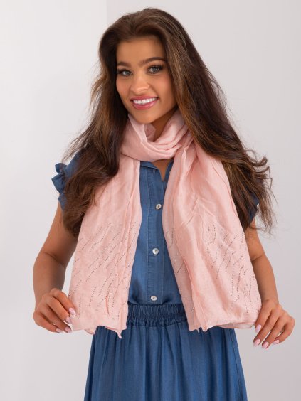 Světle růžový šátek s kamínky