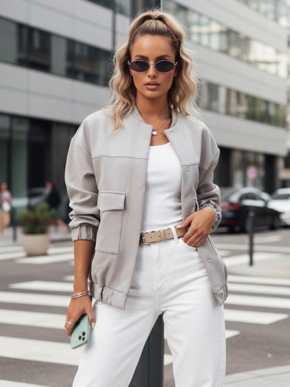 Světle šedá přechodová bunda QUESI