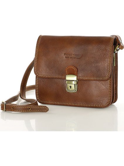 MARCO MAZZINI  Hnědá čtvercová crossbody kabelka