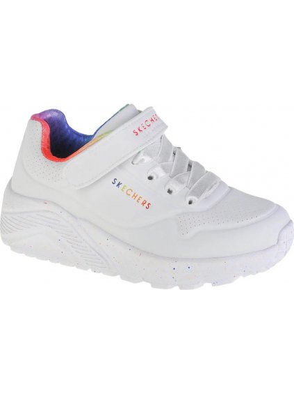 BÍLÉ DÍVČÍ TENISKY SKECHERS UNO LITE RAINBOW SPECKS