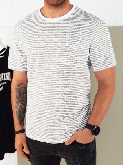 Bílé vzorované pánské tričko