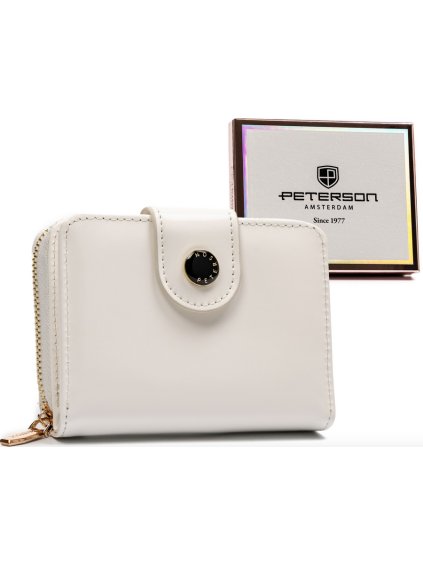 Peterson bílá hladká malá peněženka Y665