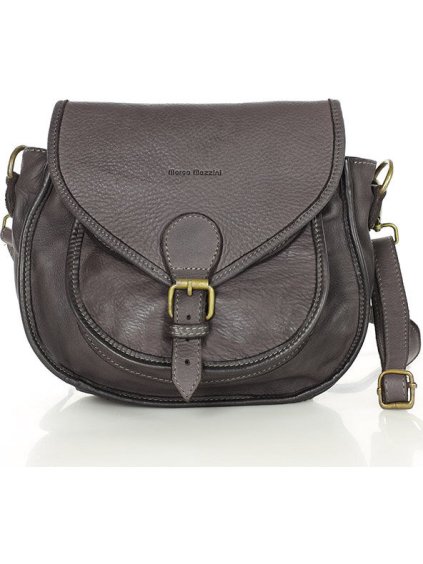 MARCO MAZZINI TMAVĚ HNĚDÁ KOŽENÁ CROSSBODY KABELKA