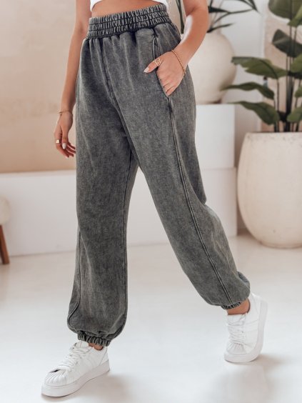 Šedé tepláky se širokými nohavicemi DREY