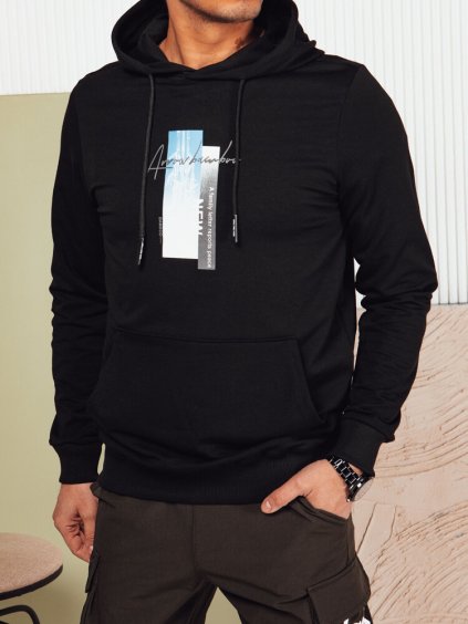 Černá pánská mikina s potiskem