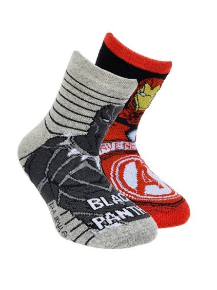 Červeno-šedý duopack ponožek Avengers